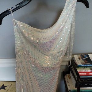 White sequin mini dress